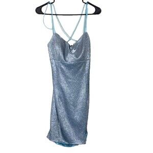 Sophia Thomas Iridescent Homecoming Dress Small Glitter Prom Formal Strappy READ
